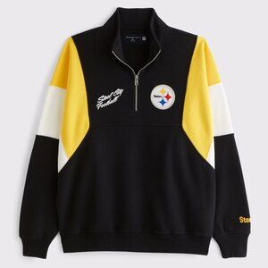 Size: XL - NFL by Abercrombie - Pittsburgh Steelers Half-Zip Sweatshirt - NWT